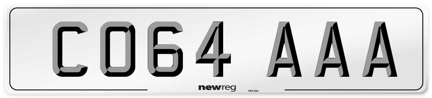 CO64 AAA Number Plate from New Reg